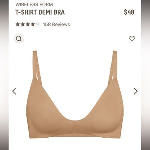 SKIMS wireless form t shirt Demi bra NWT 36DD Ochre